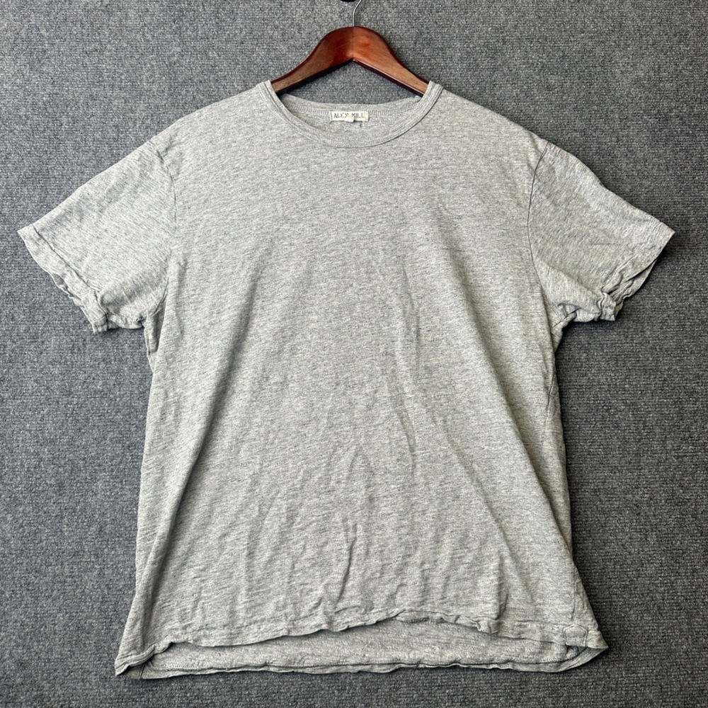 Alex Mill T Shirt Mens Large Gray Slub Knit Short Sleeve Tee Casual Basic Soft